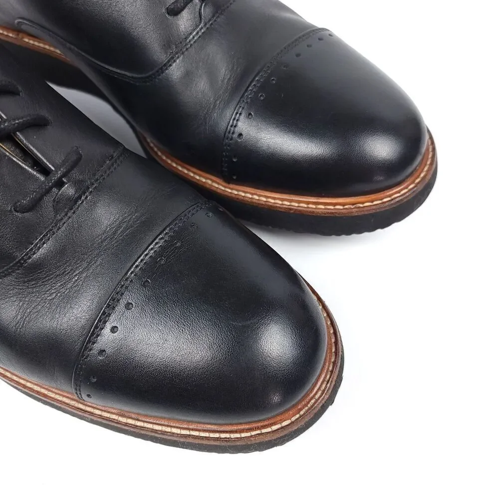 SAMUEL HUBBARD Market Cap Toe Oxford Dress Shoe Old Money Quiet Luxury 11W Black